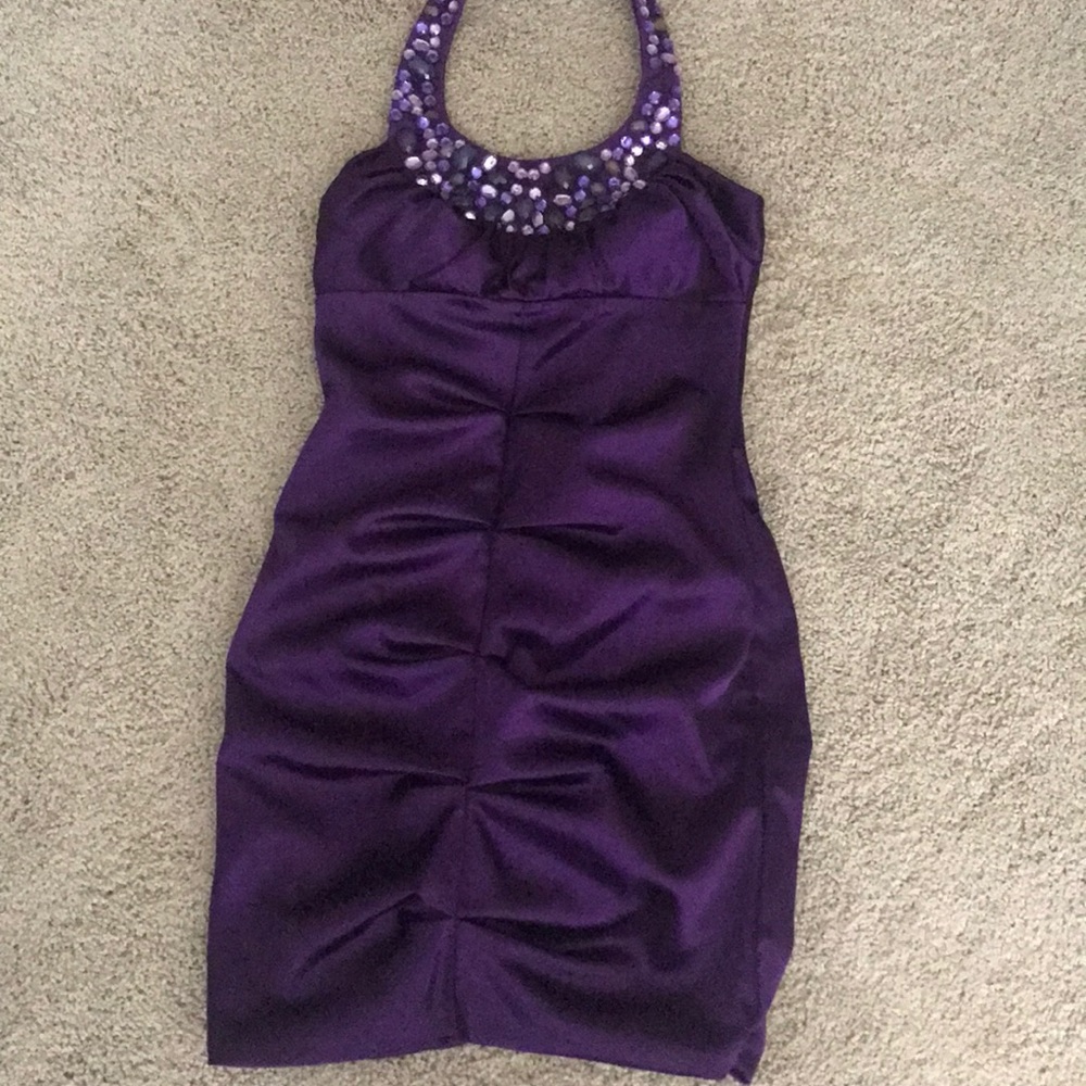 Purple halter dress
